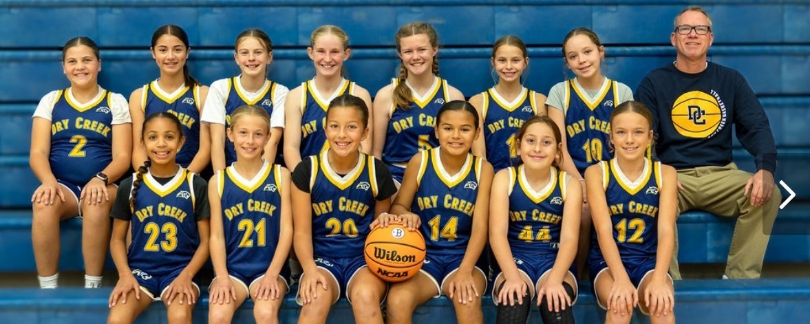 A Team Girls Basketball posting for team photo